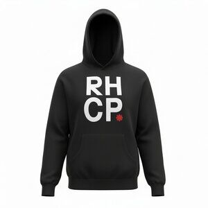 Red Hot Chili Peppers RHCP Hoodie Black Graphic Pullover Sweatshirt Unisex XXL